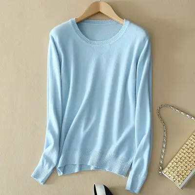 Women Knitted Sweater Solid Color Slim Fit - Image 11