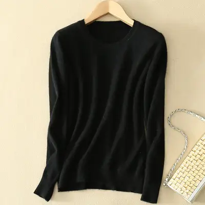 Women Knitted Sweater Solid Color Slim Fit - Image 4