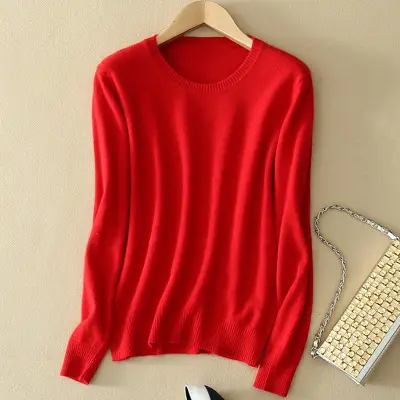 Women Knitted Sweater Solid Color Slim Fit - Image 6