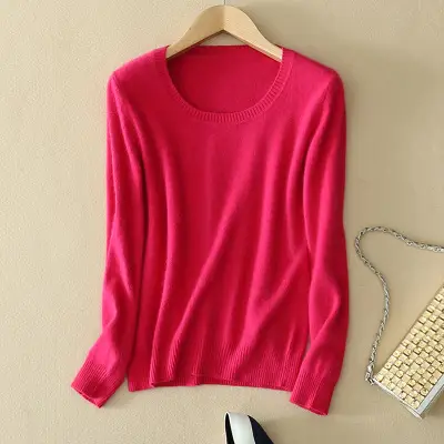 Women Knitted Sweater Solid Color Slim Fit - Image 8