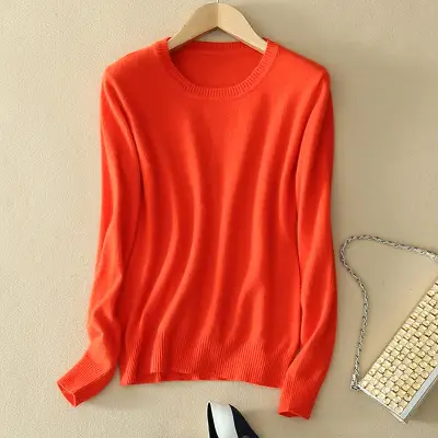 Women Knitted Sweater Solid Color Slim Fit - Image 9