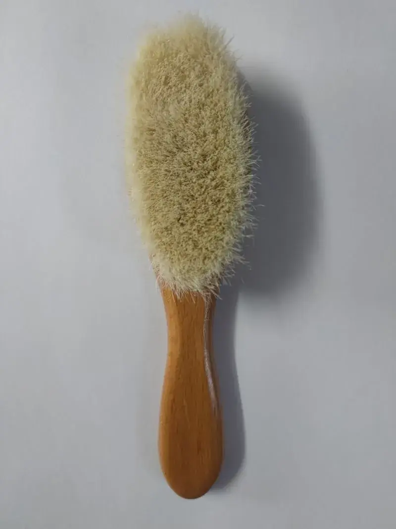 Baby Goat Wool Hair Comb Wooden Handle