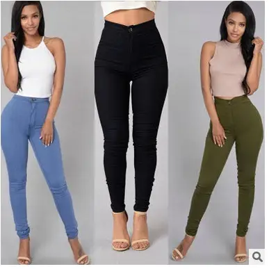 Stretch Skinny Jeans High Waist Leggings in Multiple Colors - Image 9