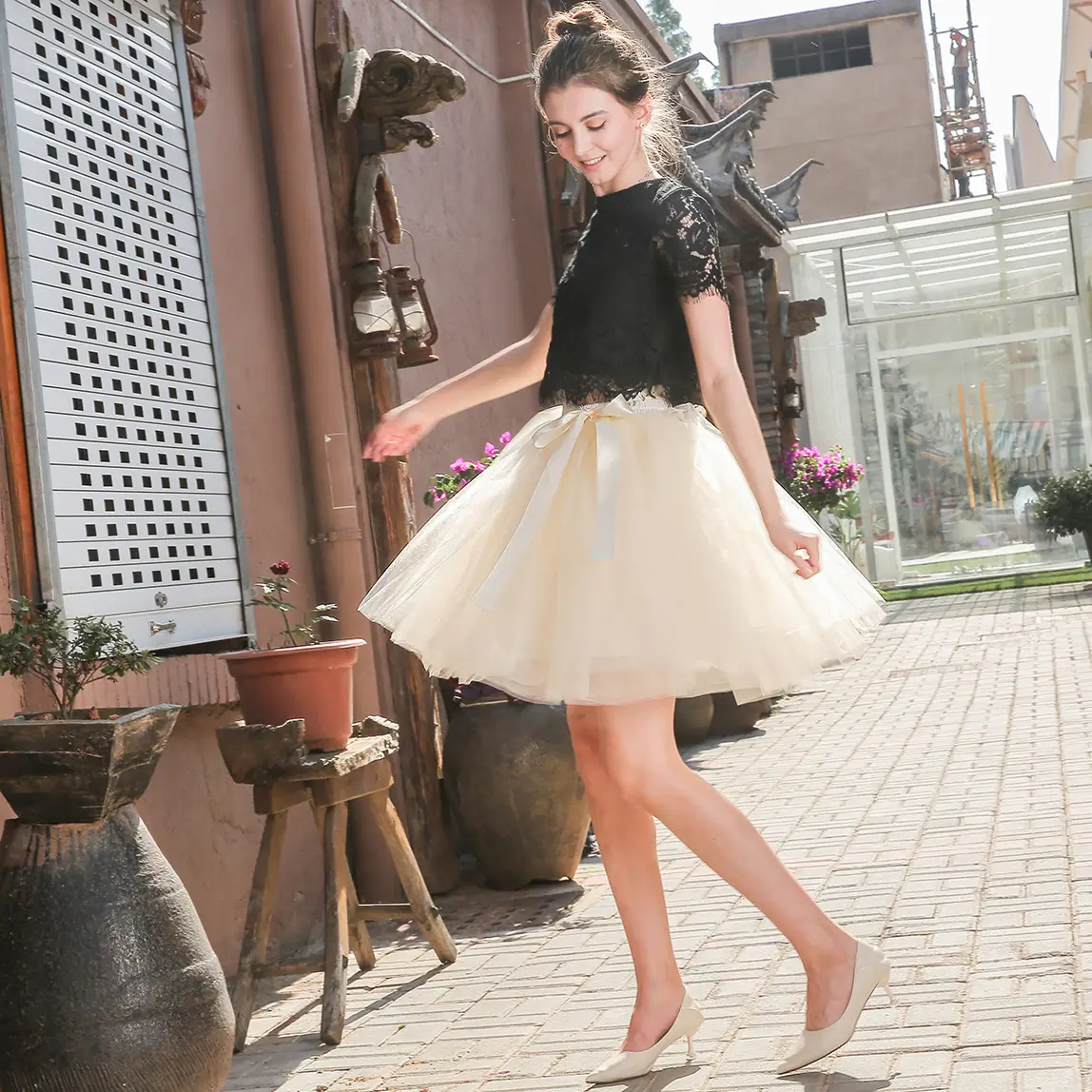 Cross-Border Women's Turquoise Tulle Skirt with Lace Top - Image 16
