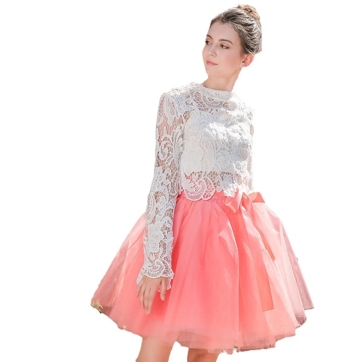Cross-Border Women's Turquoise Tulle Skirt with Lace Top - Image 18