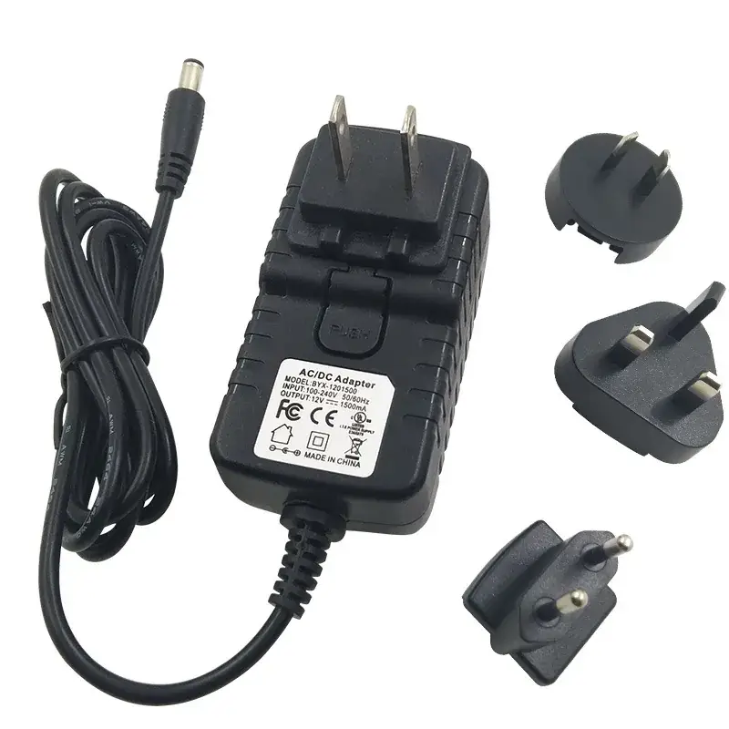 TUVGS 12V3A Power Adapter with 3 Plug Types