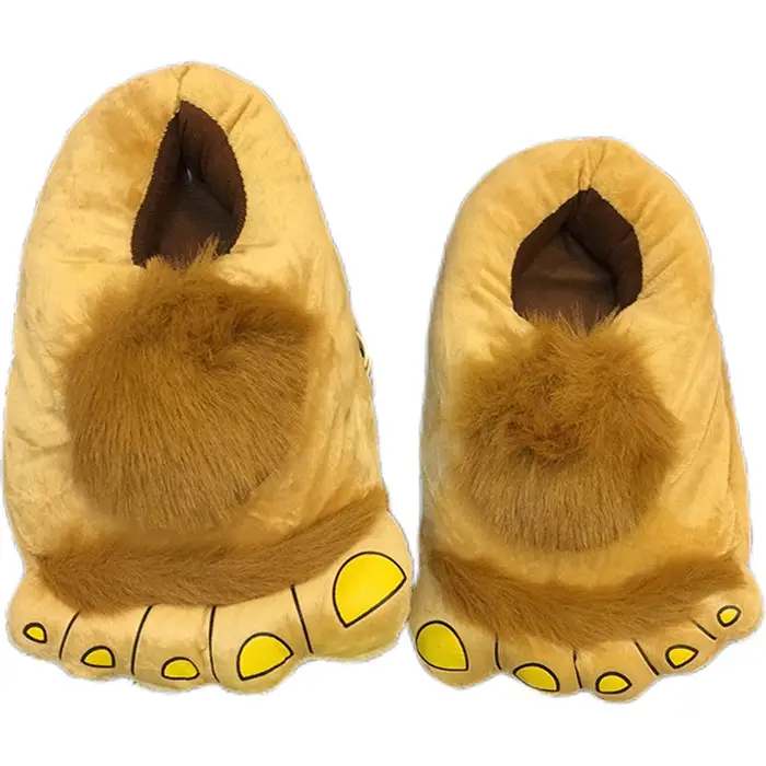 Creative Hobbit Stuffed Cotton Slippers Men's Large Size Home Daily Gift Baotou Thick Sole New Warm Shoes