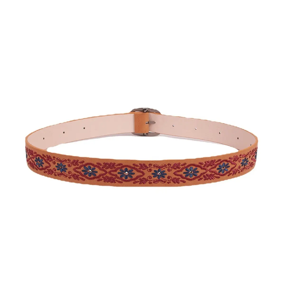 Bohemian Embroidered Women's Tan Belt - Image 6