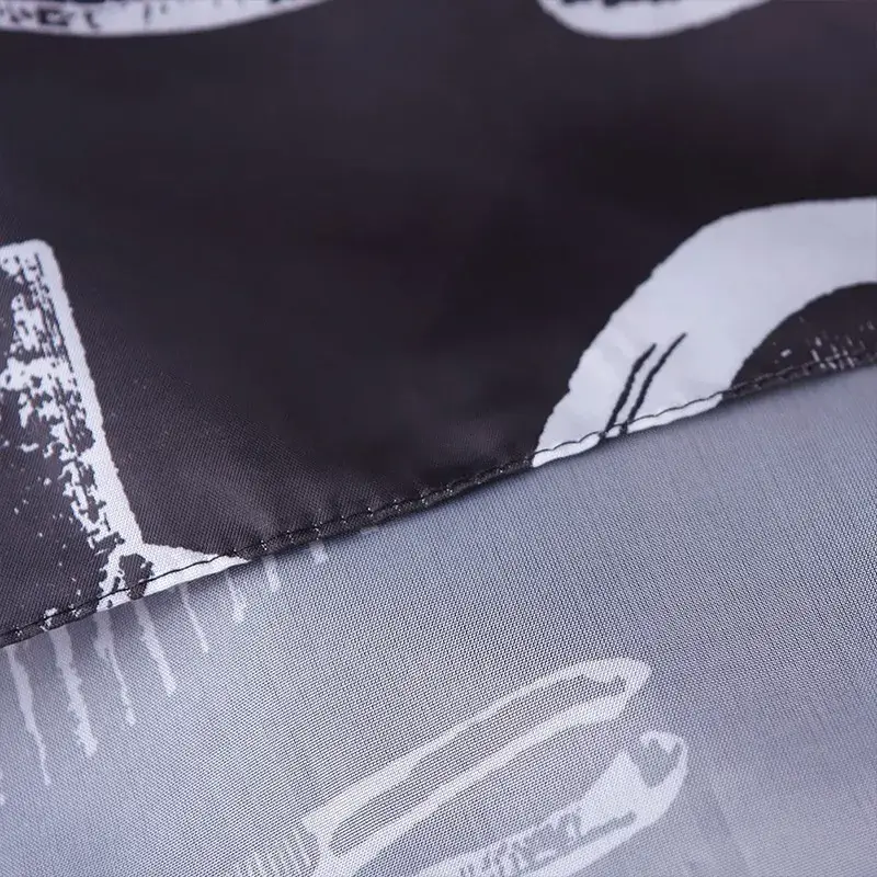 Black Printed Hair Cutting Cloth Barber Shop Cloth - Image 8