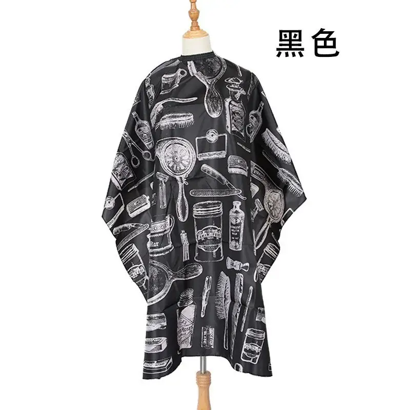Black Printed Hair Cutting Cloth Barber Shop Cloth - Image 3