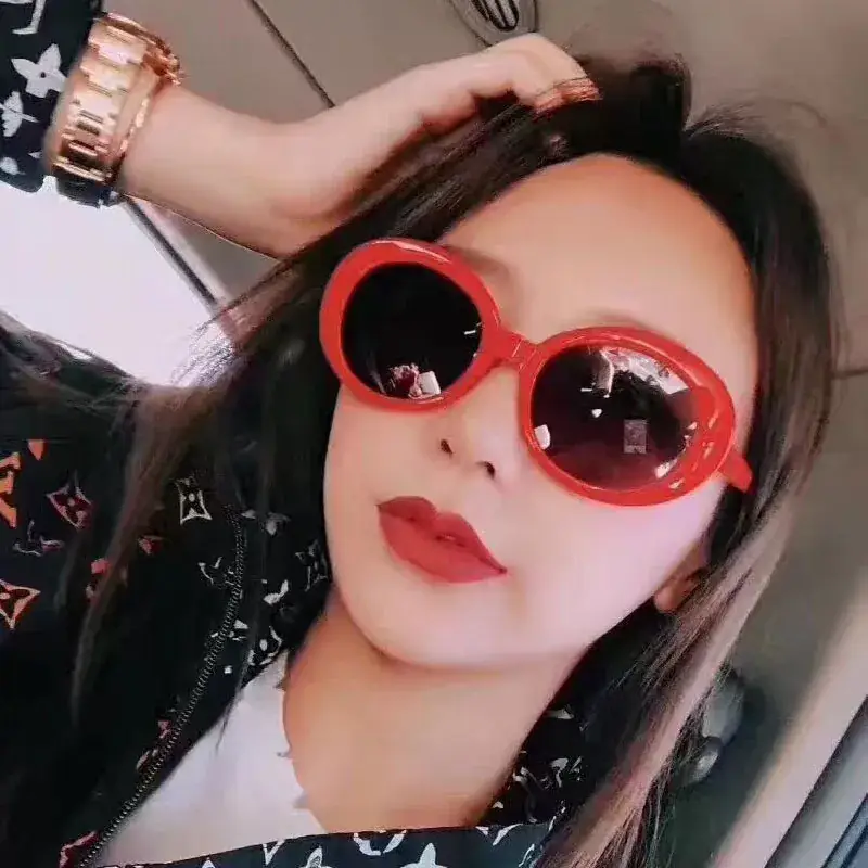 Korean Oval Sunglasses Alien Star Design - Image 3