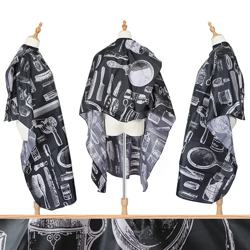 Black Printed Hair Salon Cloth for Barber & Cutting - Image 6