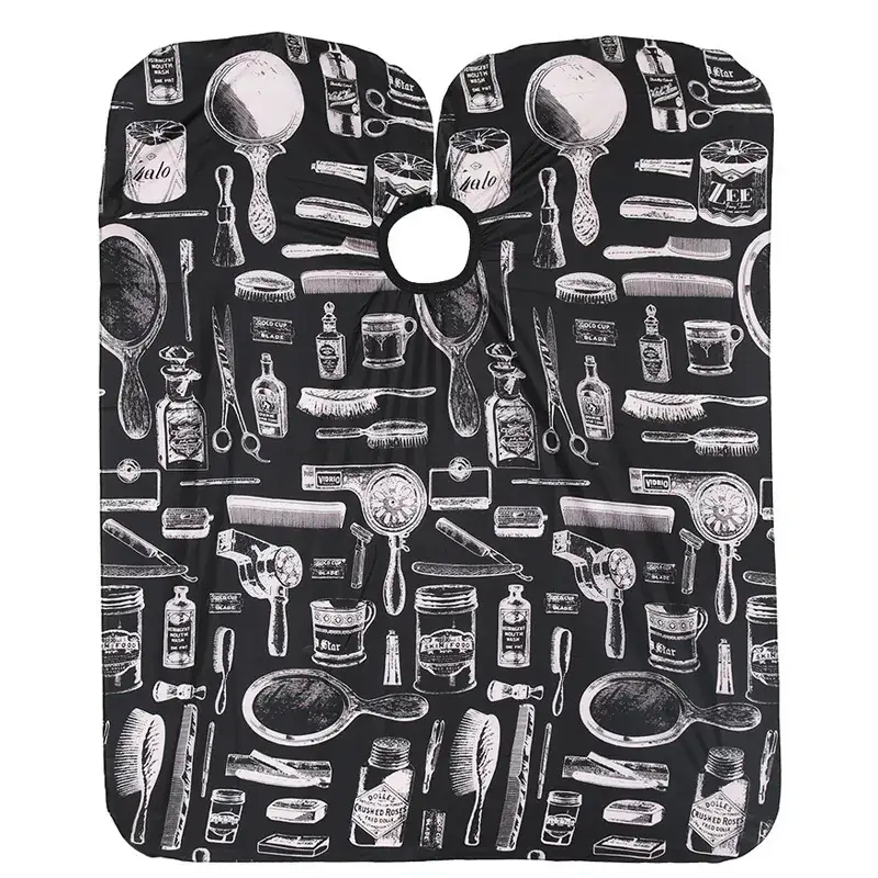 Black Printed Hair Salon Cloth for Barber & Cutting - Image 9