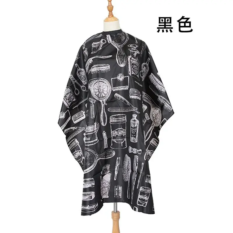 Black Printed Hair Salon Cloth for Barber & Cutting - Image 3
