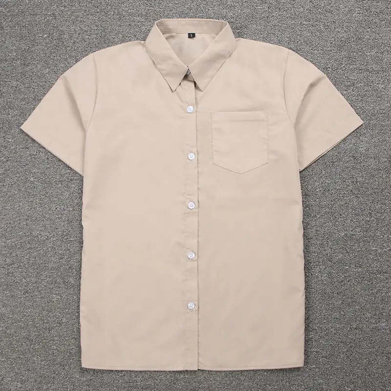 Men Light Blue Pointed Collar Shirt Short Sleeve - Image 7