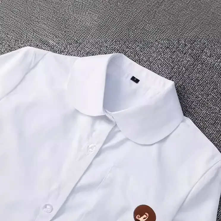 Japanese School Uniform White Short Sleeve Shirt with Bow Tie
