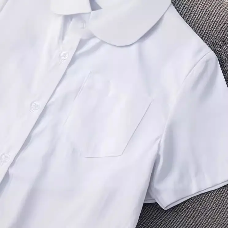 Japanese School Uniform White Short Sleeve Shirt with Bow Tie