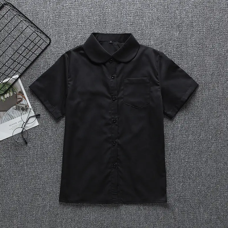 Japanese School Uniform White Short Sleeve Shirt with Bow Tie