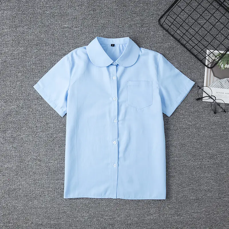 Japanese School Uniform White Short Sleeve Shirt with Bow Tie