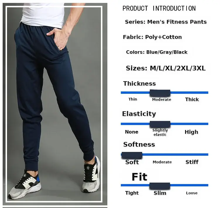 Men's Black Slim Fit Sweatpants Casual Running Pants — feature 8