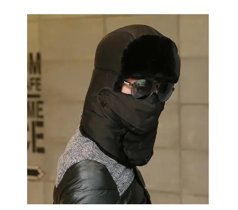 Winter Windproof Ski Hat Black Men Women — feature 11