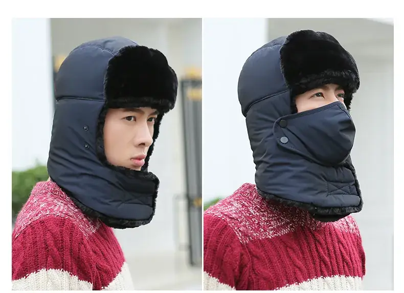 Winter Windproof Ski Hat Black Men Women — feature 15