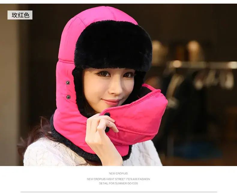 Winter Windproof Ski Hat Black Men Women — feature 19
