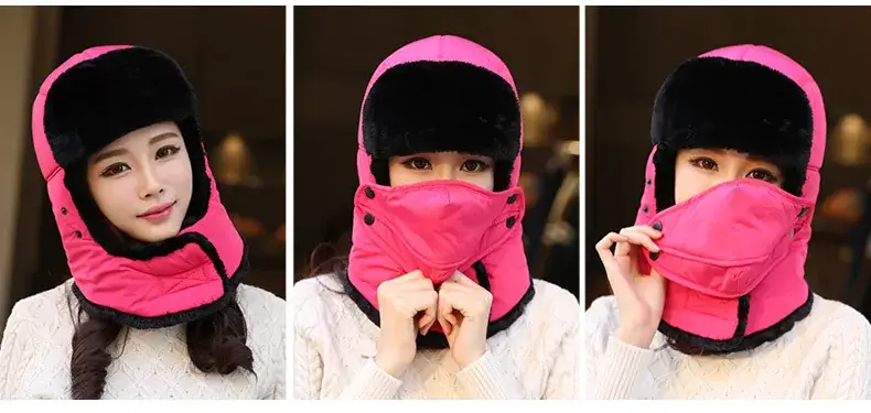 Winter Windproof Ski Hat Black Men Women — feature 20