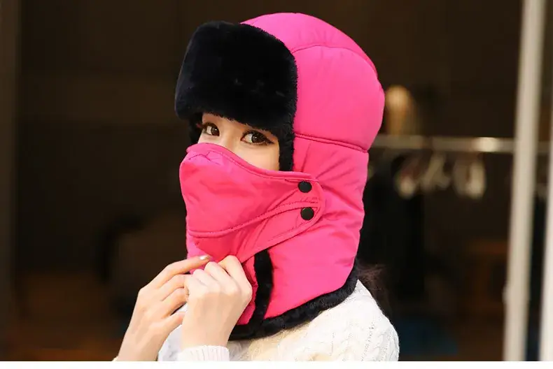 Winter Windproof Ski Hat Black Men Women — feature 21