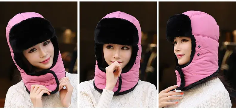 Winter Windproof Ski Hat Black Men Women — feature 23