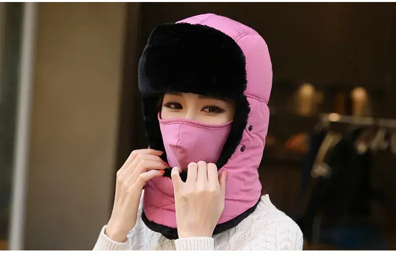 Winter Windproof Ski Hat Black Men Women — feature 24