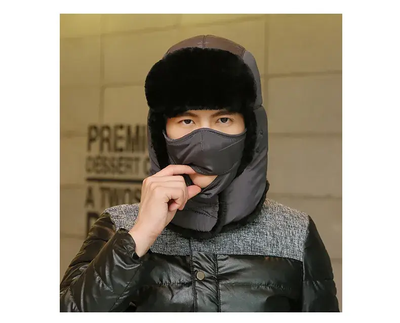 Winter Windproof Ski Hat Black Men Women — feature 6
