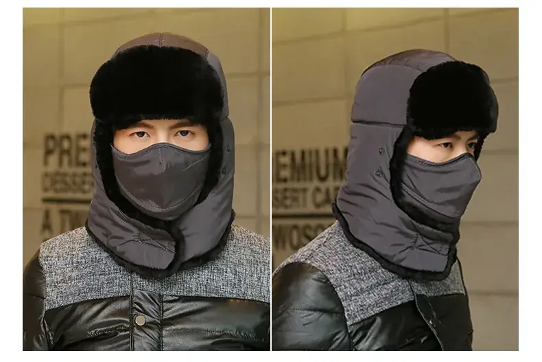 Winter Windproof Ski Hat Black Men Women — feature 7