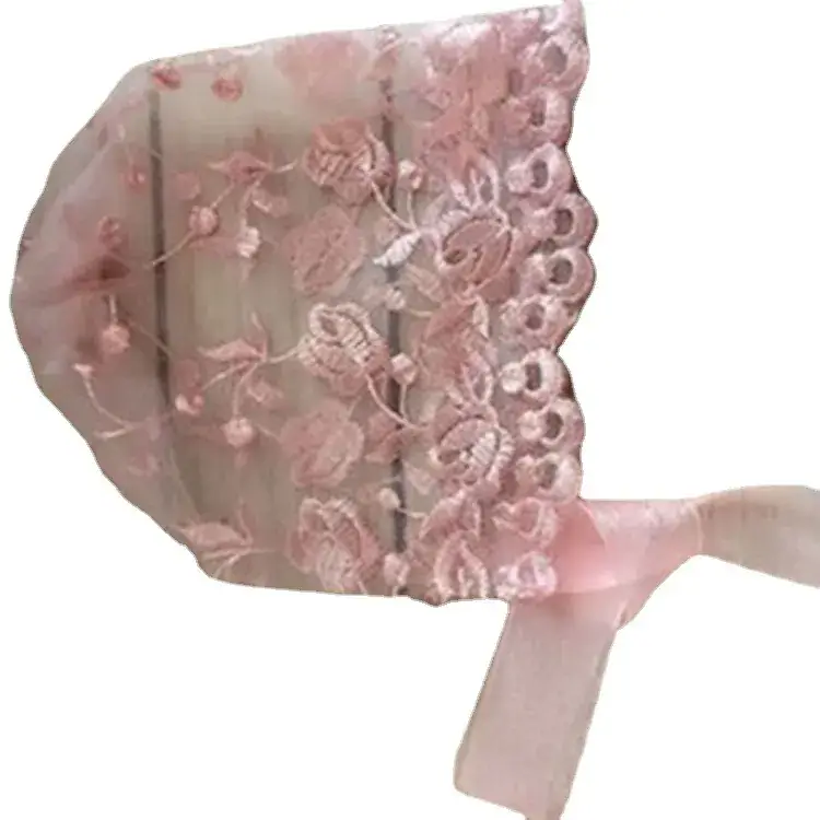 Newborn Full Moon Photography Hat Grey Lace Baby Hat Pink Baby Basin Hat - Image 4