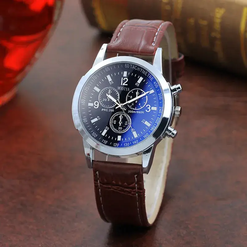 Blue Light Glass Watch for Men Women Micro Business Gift