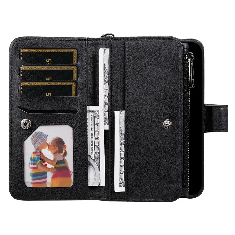 Pink Leather Two-In-One Phone Case with Wristlet - Image 11