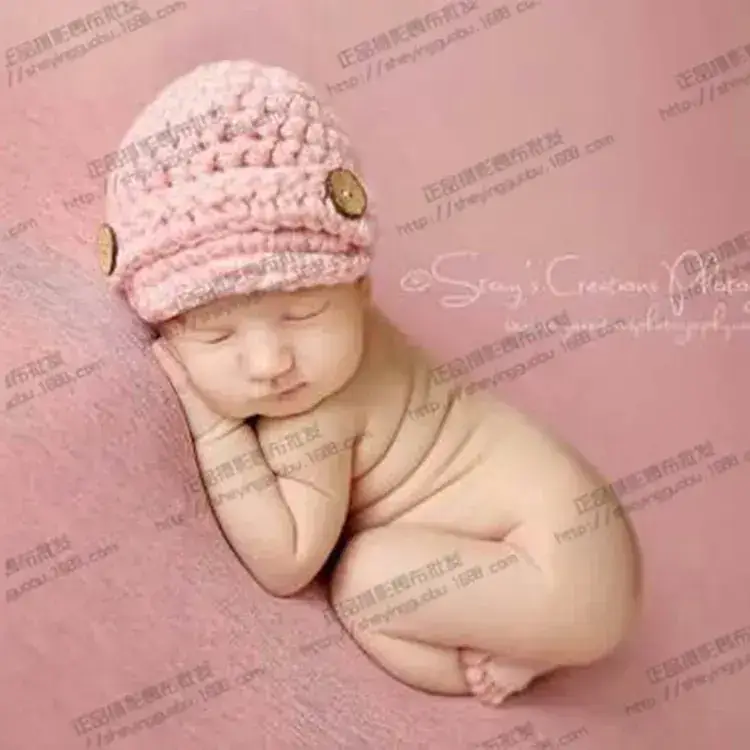 Newborn Wool Knitted Hat for Baby Girls