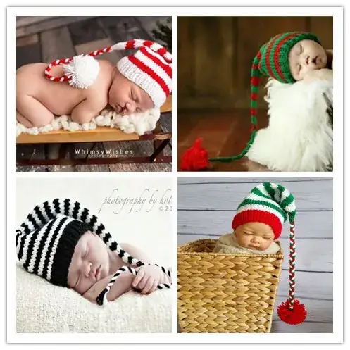 Newborn Knitted Hat with Long Tail Ball Decor - Image 12