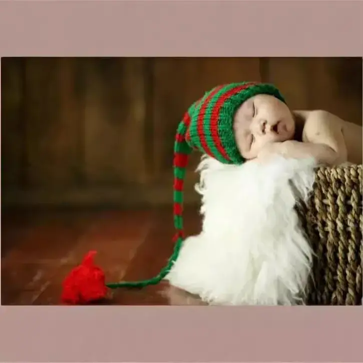 Newborn Knitted Hat with Long Tail Ball Decor - Image 13