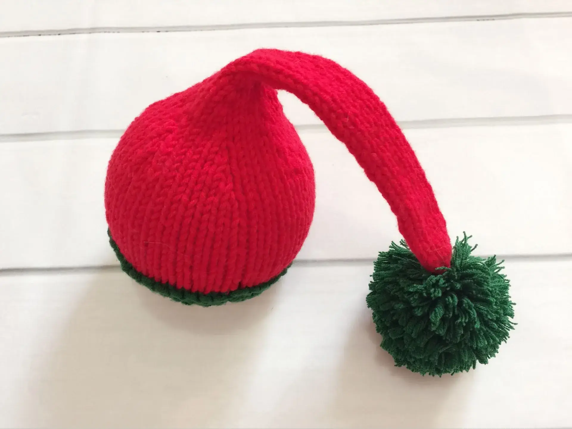 Newborn Knitted Hat with Long Tail Ball Decor - Image 4