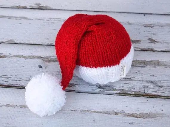 Newborn Knitted Hat with Long Tail Ball Decor - Image 5