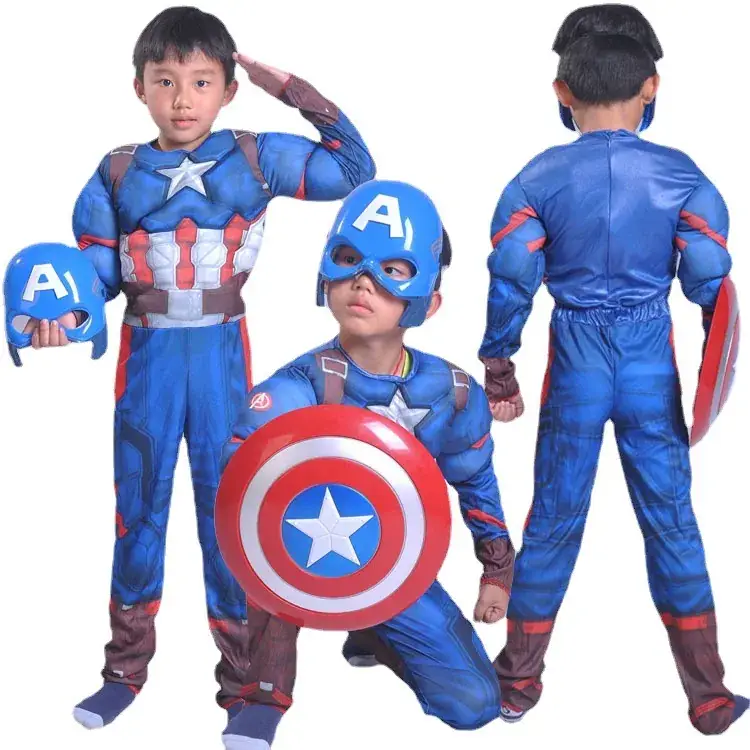 Captain America Kids Suit Blue Red Star 150cm
