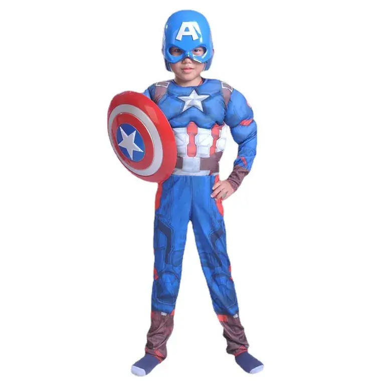 Captain America Kids Suit Blue Red Star 150cm