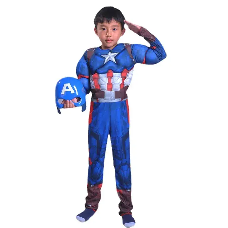 Captain America Kids Suit Blue Red Star 150cm