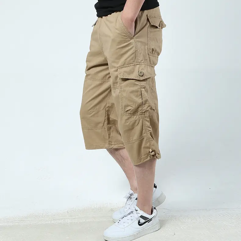 Men Navy Blue Capri Shorts with 3 Pocket Design - Image 9