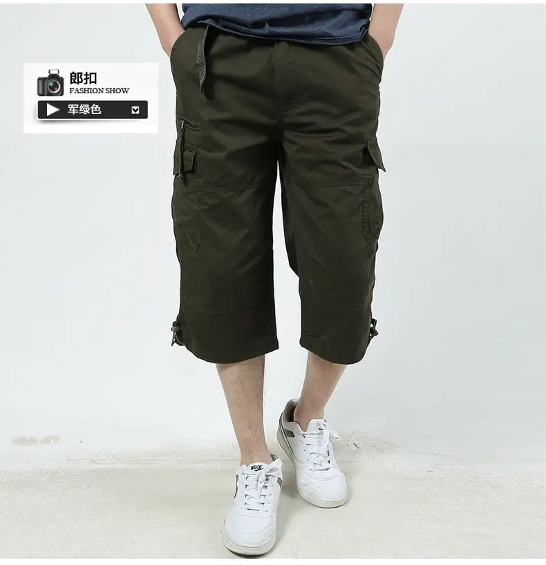 Men Navy Blue Capri Shorts with 3 Pocket Design - Image 4