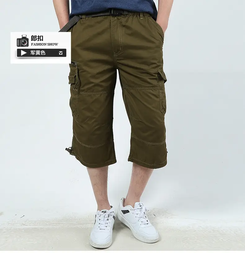 Men Navy Blue Capri Shorts with 3 Pocket Design - Image 5