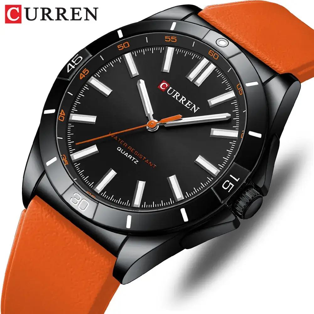 CURREN Men's Quartz Watch Olive Strap Waterproof Business