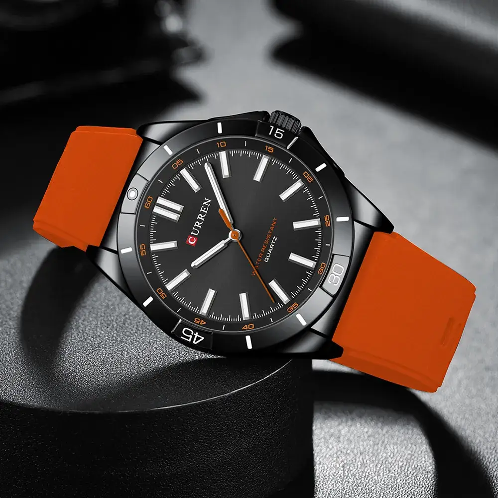 CURREN Men's Quartz Watch Olive Strap Waterproof Business