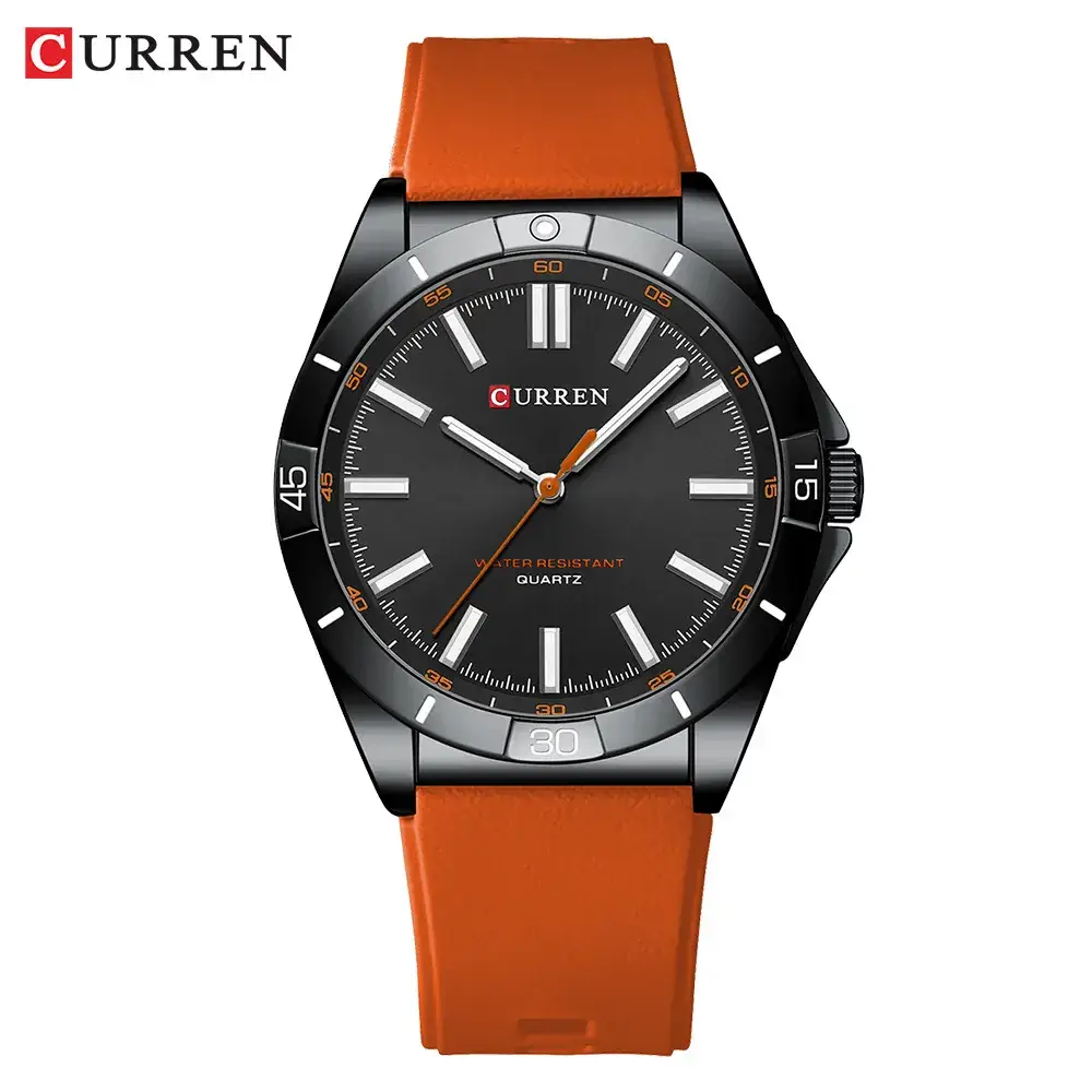 CURREN Men's Quartz Watch Olive Strap Waterproof Business